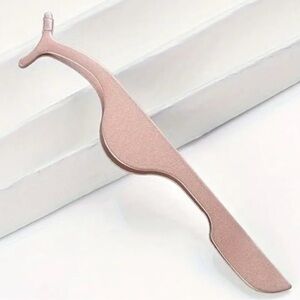 💞 New Rose Gold Stainless Steel False Eyelashes Tweezers Applicator Tool